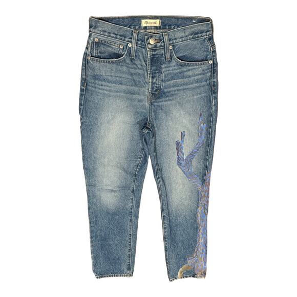 Madewell The Perfect Vintage blue Jean 1-1 pained by TOUCH THREADS size 26 - Picture 5 of 11